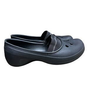 CROCS Juneau Loafer Flats Black Size 9 Slip On Office Work Shoes Mary Jane Clogs